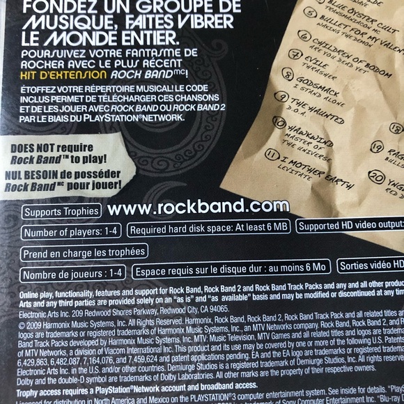 Play Station 3 Rock Band Metal Track Pack RATM Judas Priest, Godsmack, - Picture 2 of 6